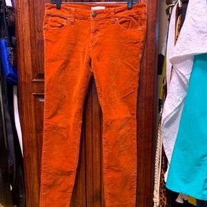 Cabi skinny cords in rust, size 6